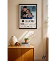 Kişiye Özel Müzik Kodlu Fotoğraflı Poster, Siyah Çerçeveli Duvar Tablosu