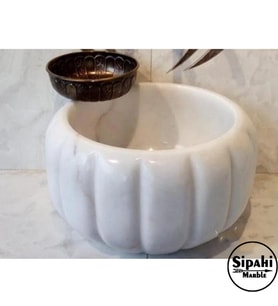 Sipahi Marble Beyaz Mermer Kabak Model Kurna