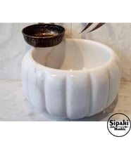 Sipahi Marble Beyaz Mermer Kabak Model Kurna