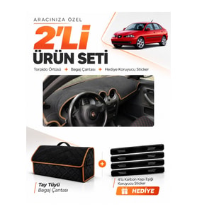 e-biz SEAT CORDOBA (2001-2008) Uyumlu Torpido Örtüsü + Tay Tüyü Çanta - Siyah-Kahverengi - SE003