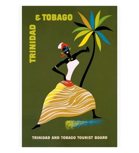 Trinidad Ve Tobago Karayipli Kadın Seyahat Reklamı Tablo Ahşap Poster Dekoratif