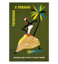 Trinidad Ve Tobago Karayipli Kadın Seyahat Reklamı Tablo Ahşap Poster Dekoratif