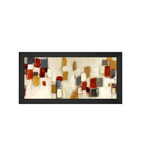 Soyut Şekiller Motifli Kanvas Tablo 50 x 70 cm Siyah Çerçeve