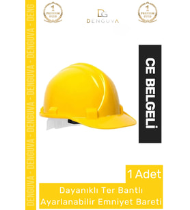 CE Belgeli Dayanıklı Ter Bantlı Ayarlanabilir Şantiye İnşaat İş Güvenliği Sarı Emniyet Bareti