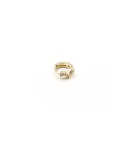 Minimal Zigzag Figürlü Zirkon Halka Piercing – Gold  Anti Alerjik, Rengi Solmaz