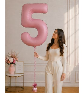 5 Rakamlı Pembe 76 cm Helyum Balon