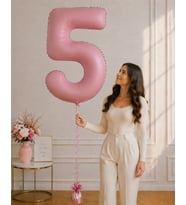 5 Rakamlı Pembe 76 cm Helyum Balon