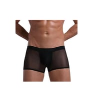 Fantezi Transparan Tül Erkek Boxer - İç Gösteren Erkek Boxer (Siyah)