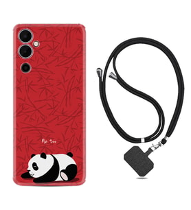 Tecno Pova 4 Kılıf Resimli Boyun Askılı İpli Desenli Silikon Series Sleeping Panda 1810