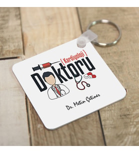 Kişiye Özel Doktorlara Özel Kare Anahtarlık