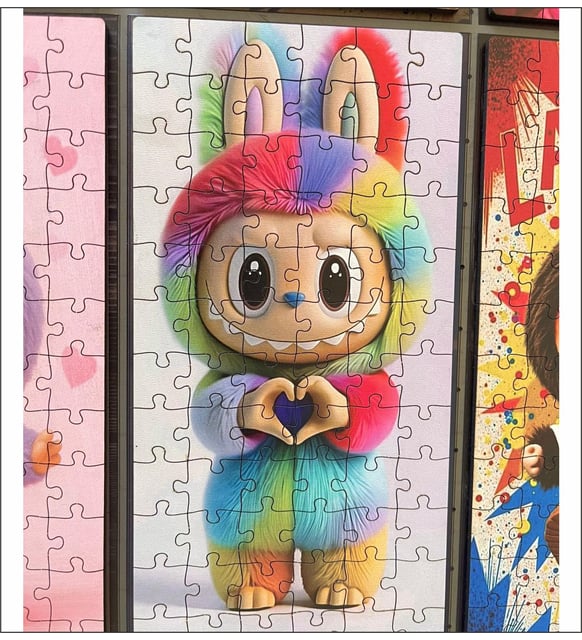 Ahşap Puzzle Labubu Yapboz Puzzle Set (72 Parça)