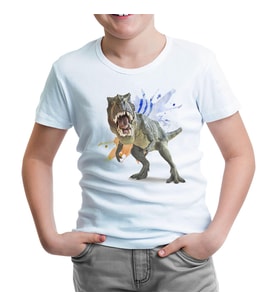 Dinazor - Trex Beyaz Çocuk Tshirt