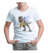 Dinazor - Trex Beyaz Çocuk Tshirt