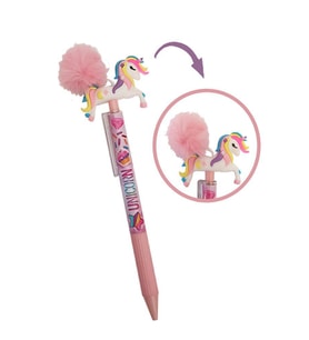 Unicorn Ponponlu Versatil Kalem Pembe 1 Adet Tek Boynuzlu Pompom 0,7 Uçlu Kalem Hediye Kalem Figürlü Sevimli Kalem