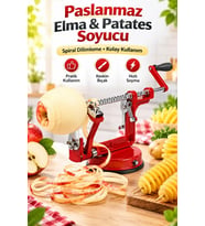 Paslanmaz Çelik Spiral Elma Patates Soyucu Dilimleme Makinesi Vantuzlu Dilimleyici Slicer
