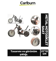 Özel Üretim Vintage Nostaljik Şık Dekoratif Alarmlı Pilli Kaliteli Metal Masa Motosiklet Saat