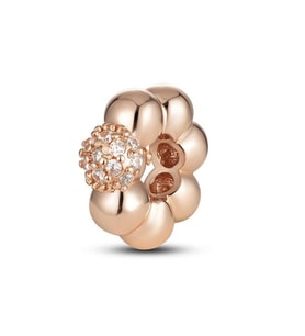 Nur Silver Rose Yuvarlak Taşlı Gümüş Charm NUR-BL00048