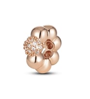Nur Silver Rose Yuvarlak Taşlı Gümüş Charm NUR-BL00048