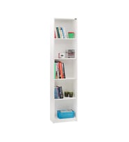 Adore Mobilya Modern 5 Raflı Kitaplık - Parlak Lake Beyaz 43x182x26 cm (GxYxD)