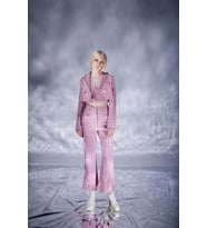 İspanyol Kesim Tüvit Tweed Pantolon Pembe