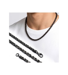 Kral Erkek Çelik Kolye 5mm 55cm Siyah 4227ECK026