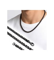 Kral Erkek Çelik Kolye 5mm 55cm Siyah 4227ECK026