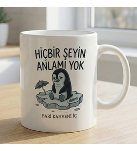 BK Gift Nihilist Penguen Beyaz Kupa Bardak -3, Ofis ve Hediye Kupası, Arkadaşa Hediye