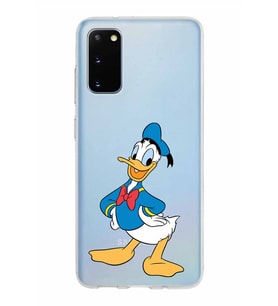 Samsung Galaxy S20 Kapak Donald Duck Tasarımlı Şeffaf Silikon Kılıf