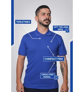 LUXIC CORE Erkek Polo Yaka Tişört Likralı Pike Kumaş Slim Fit