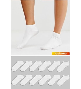Erkek Pamuklu Premium Spor Çorap 12 Li Paket