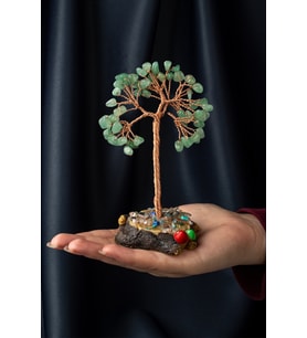Aventurin Taşı El Yapımı 7x11cm Doğal Taş Dekoratif Hayat Ağacı