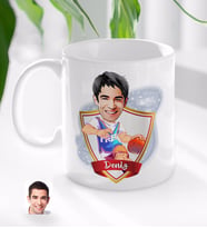 BK Gift Kişiye Özel İsimli Erkek Basketbolcu Karikatürlü Beyaz Kupa Bardak-2