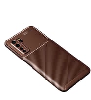 Huawei P40 Lite 5G Kılıf Esnek Soft Karbon Tasarım Legion Serisi (Kahverengi)