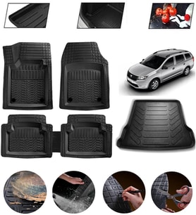 Dacia Logan Mcv 2005-2014 Uyumlu Paspas Araca Özel Bagaj Havuzu MBS Siyah