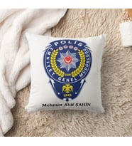 Kişiye Özel Hediye Polis Dinlenme Yastığı 1. Kalite Kadife İpeksi Kumaş