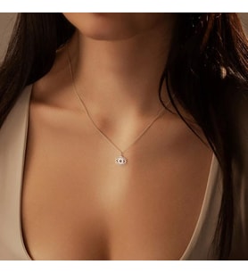 Kişiye Özel 925 Ayar Gümüş Minimal Göz Model Kolye