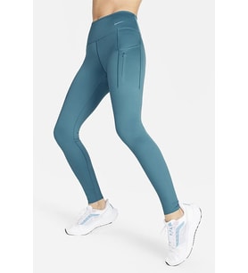 Nike Trainng Go Dri Fit İnfinaLock Full Length 6 Cepli Toparlayıcı Reflektörlü Antrenman Taytı Mavi