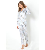 DoReMi Blue Grace Uzun Kollu Bayan Pijama Takımı (Desenli)