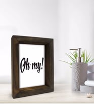 BK Gift Banyo Dekoratif Doğal Masif Ahşap Çerçeve 15x20cm-58 (Beyaz)