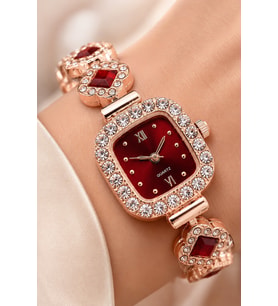 Özel Kutusu İçinde Minimal Zirkon Taşlı Rose Gold Metal Kordon Kare Kadın Kol Saati Yılbaşı Hediyesi Aileye Anneye Arkadaşa Sevgiliye Ablaya Kadına Eşe Hanıma Teyzeye Kız Çocuğuna Halaya Kız Kardeşe Doğum Günü Özel Gün Yıl Dönümü İş Hediyesi