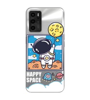 Oppo A16 Uyumlu Astronot Desenli Şeffaf Telefon Kılıfı