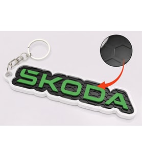 Skoda Tasarım 3D Baskı Anahtarlık – Petek Desenli Araba Anahtarlığı, Şık Oto Aksesuar