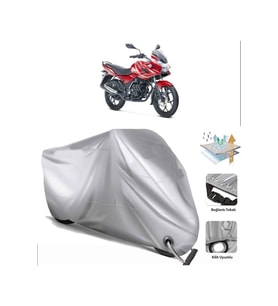 Bajaj Discover 150 F  Arka Çanta (bağlantı Tokalı) Uyumlu SolarBlock  Motosiklet Brandası Örtüsü (Siyah)
