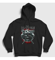Presmono Unisex Siyah Festival Mayhem Kapüşonlu Sweatshirt 64578tt
