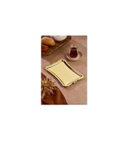 AKILLIELMA-CKR3341 SUNUM TEPSİSİ DÖVME DESENLİ DİKDÖRTGEN ALTIN 0140