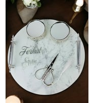 Radiance Desenli Söz Nişan Tepsisi (Gümüş)
