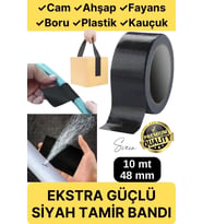 Çok Amaçlı Su Geçirmez Sızdırmaz Dayanıklı Boru Çatlak Onarım İzolasyon Siyah Tamir Bandı 48mm 10mt
