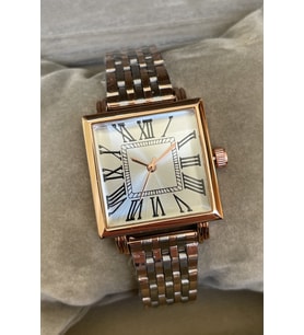 Gümüş Rose Gold Romen Rakamlı Kare Kadran Çelik Kadın Kol Saati Özel Kutusunda Gönderilecektir Anneye Ablaya Sevgiliye Hanima Ese Arkadasa Dogum Gunu Yıldonumu Hediyesi Anneye Kız Kardese Kisiye Ozel Hediye