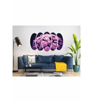 PEMBE MOR ÇİÇEK MDF TABLO-3452