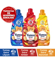 Yumos Çamaşır Yumuşatıcı 1440ml Amber x1+ Hanımeli x1+ Lilyumx1